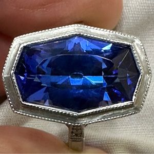 5.33ct NATURAL Top Color Tanzanite-14K WG Ring - Size 4.75 (Sizable)